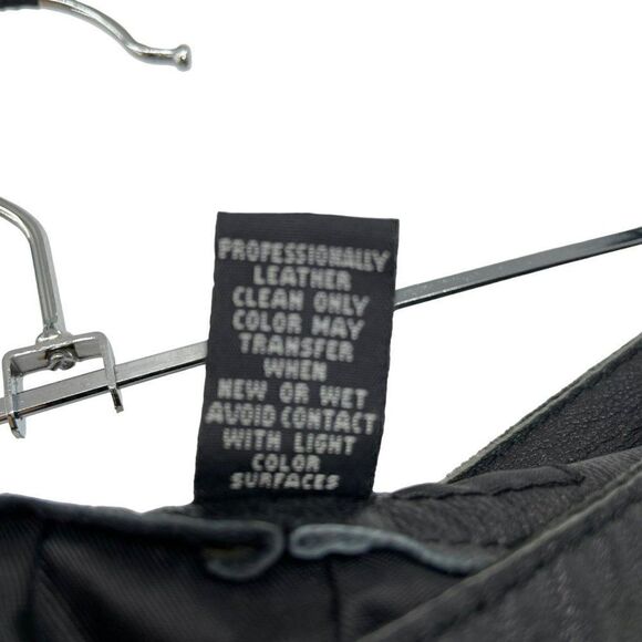 Alfani 100%‎ Leather Fully Lined Boot Cut Pants Black Women's Size 12 - Picture 7 of 11